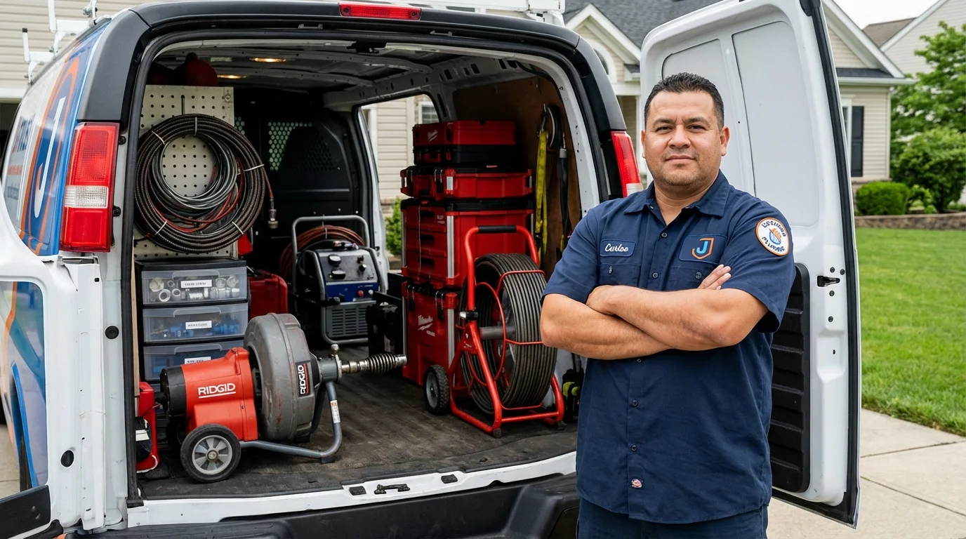 Professional drain cleaning equipment and Johns Plumbing LLC plumber in Selby